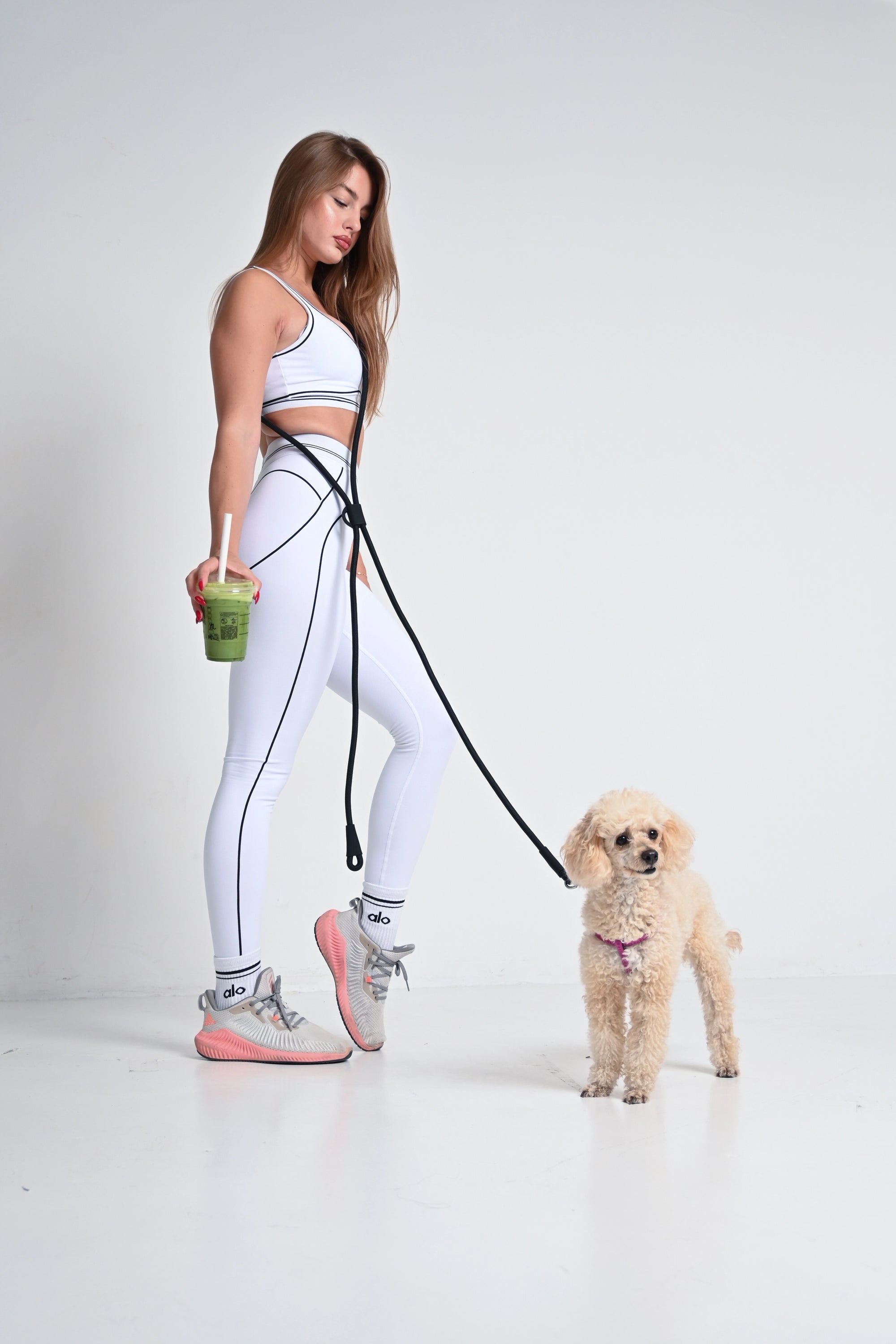 Hands free povodac za pse - Crni